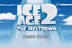 Ice Age 2 The Meltdown title screen for GameBoy Advance
